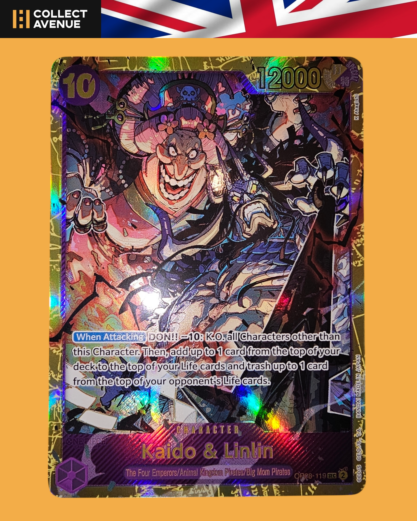 ☠️🚦ONE PIECE KAIDO & LINLIN OP08-119 SEC ALT ART EN🚦☠️