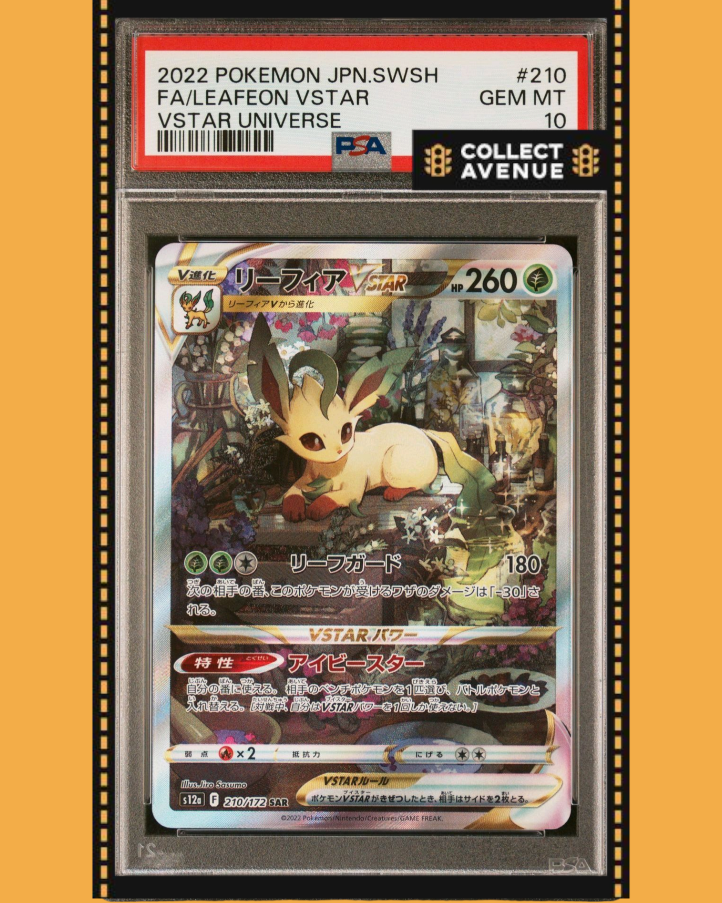🚦PSA 10 Pokémon Leafeon Vstar 210/172 s12a SAR Vstar Univers Japanese🚦