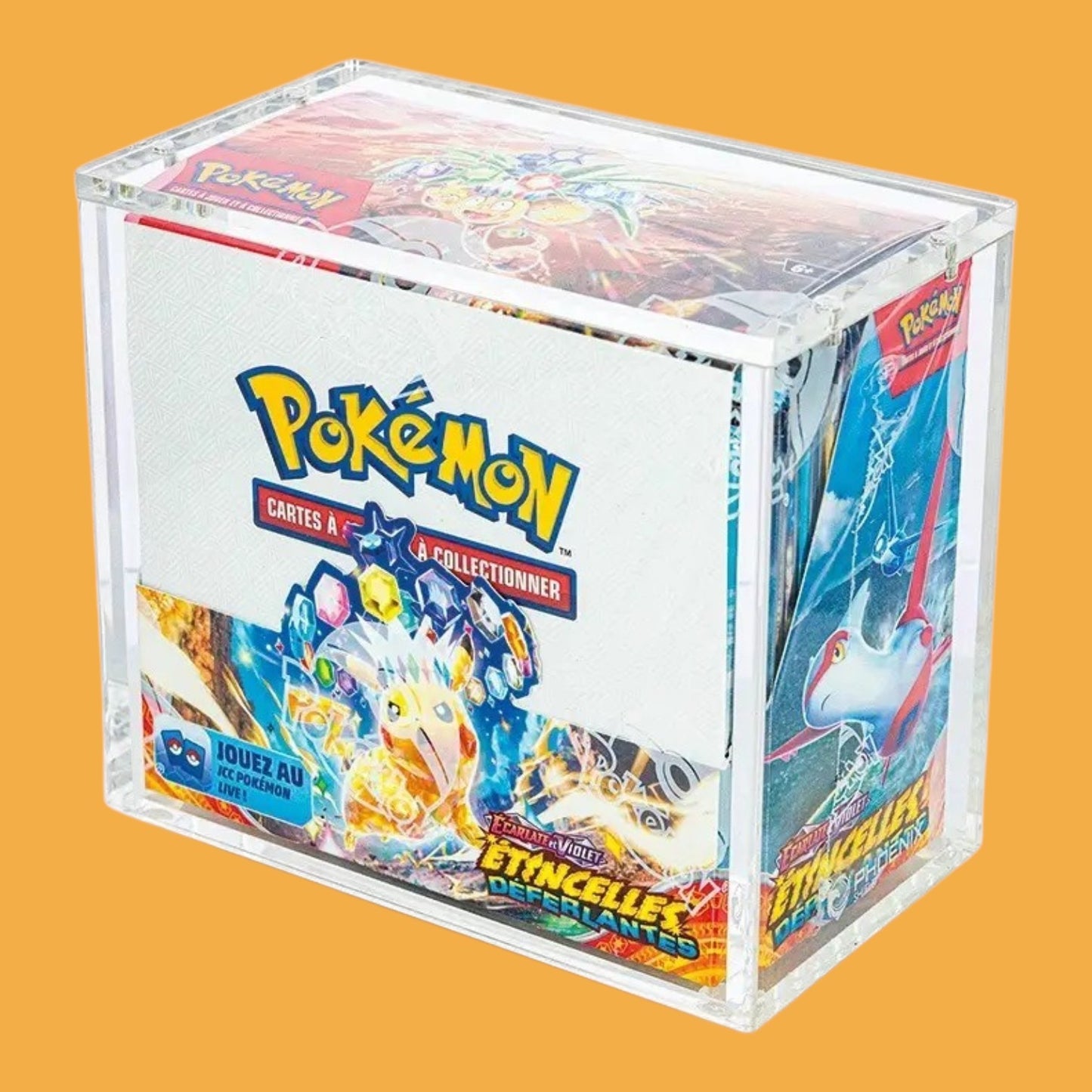 Boîtier acrylique aimanté Phoenix Shield pour Display Pokémon 36 boosters, haute clarté empilable