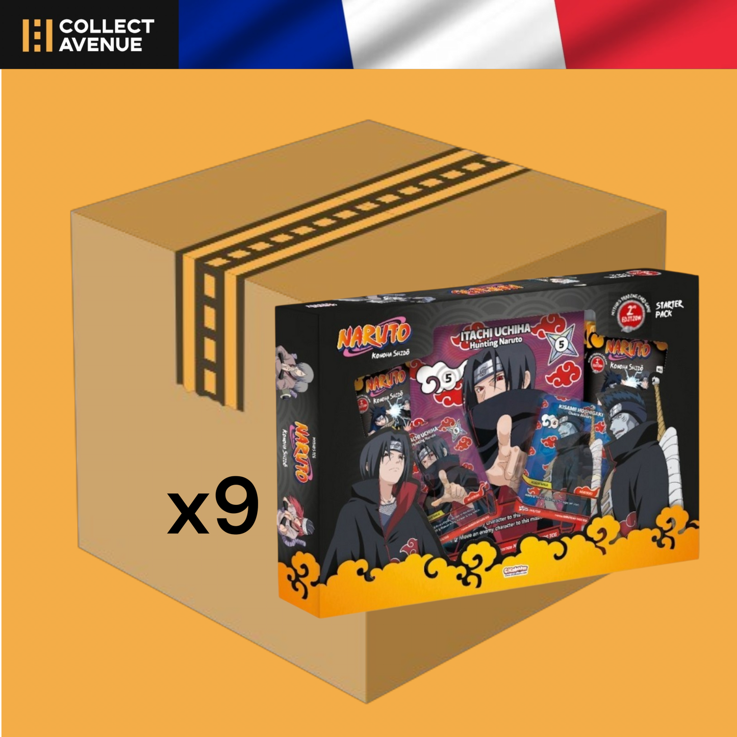 🚦Précommande - Case de x9 Coffrets - Naruto Mythos TCG Konoha Shidō 2e Édition - Starter Pack Itachi & Kisame - FR🚦