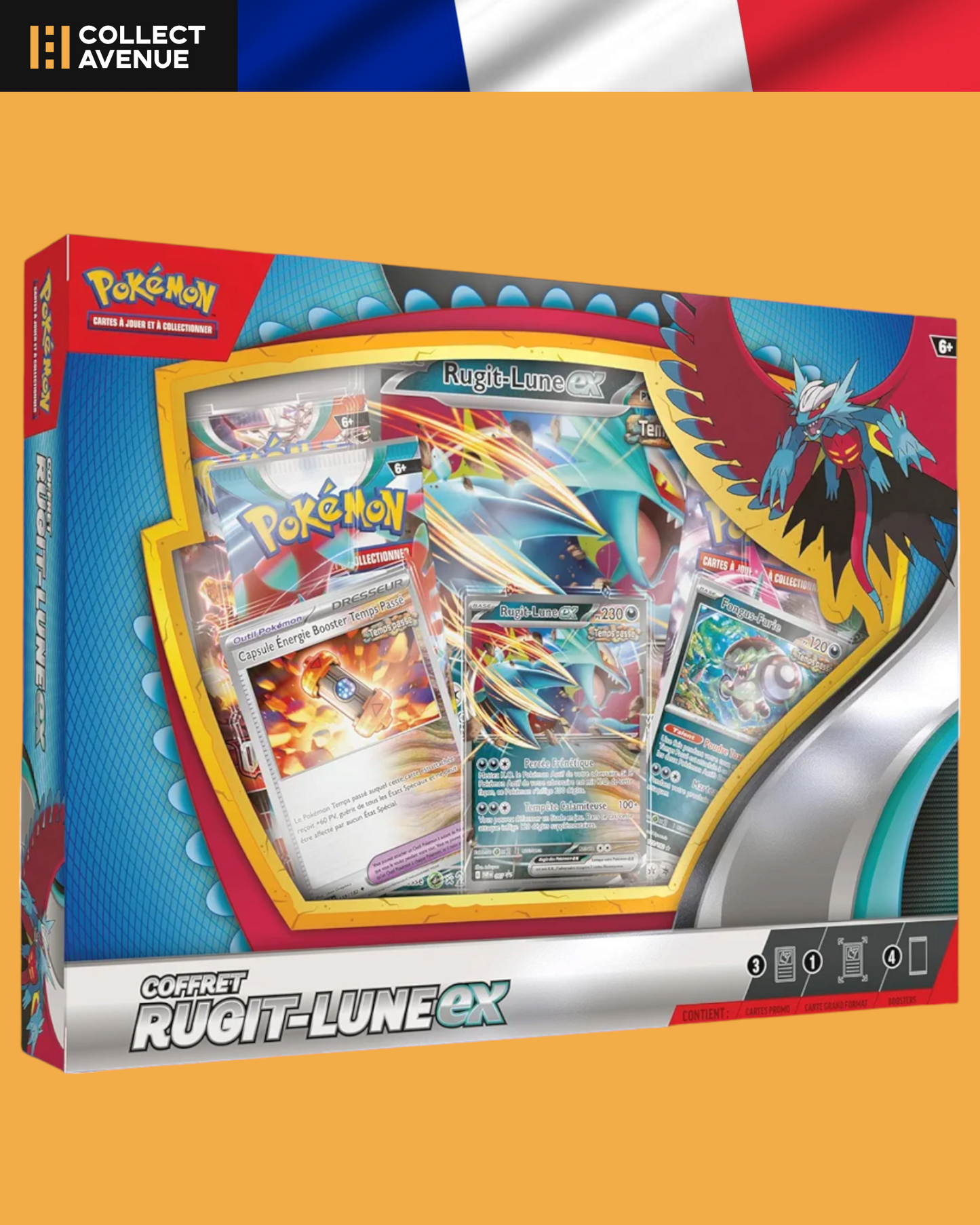 🚦🇫🇷  Pokémon - Coffret 4 Boosters - Rugit-Lune-ex🚦