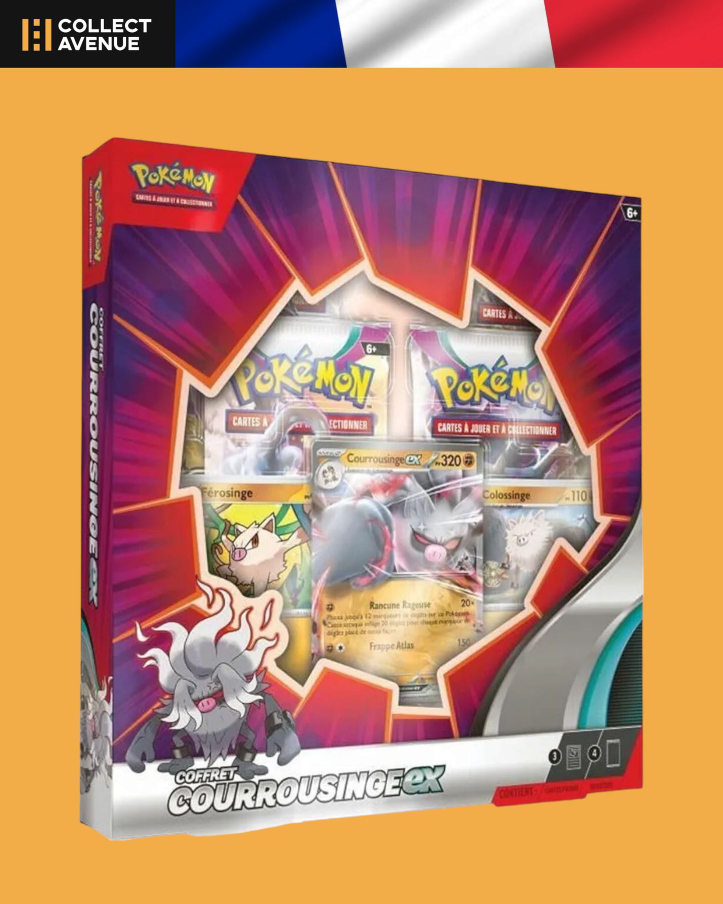 🚦🇫🇷 Pokémon-Coffret 4 Boosters- Courrousinge-ex 🇫🇷🚦