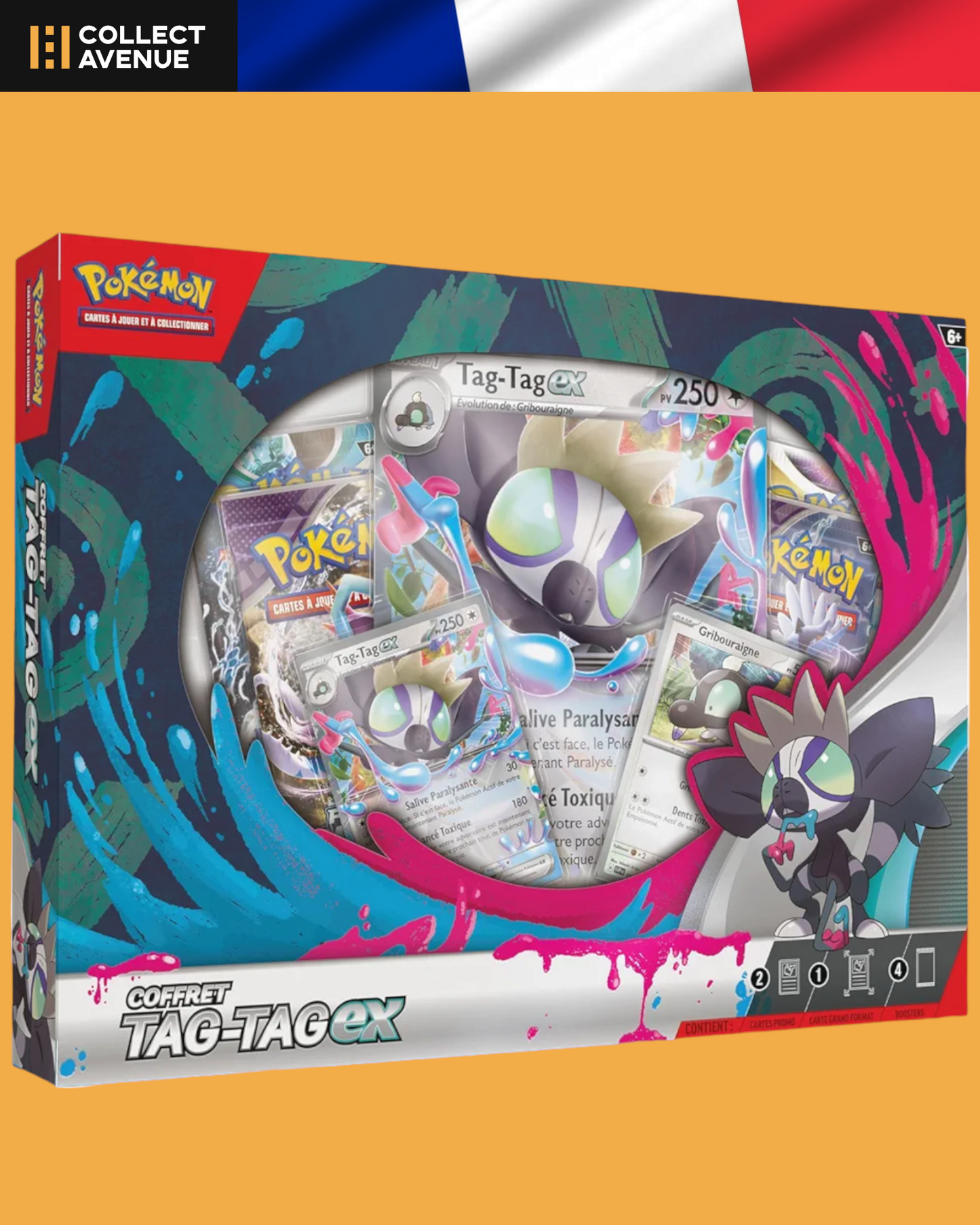 🚦🇫🇷 Pokémon-Coffret 4 Boosters-Tag-Tag-ex 🇫🇷🚦