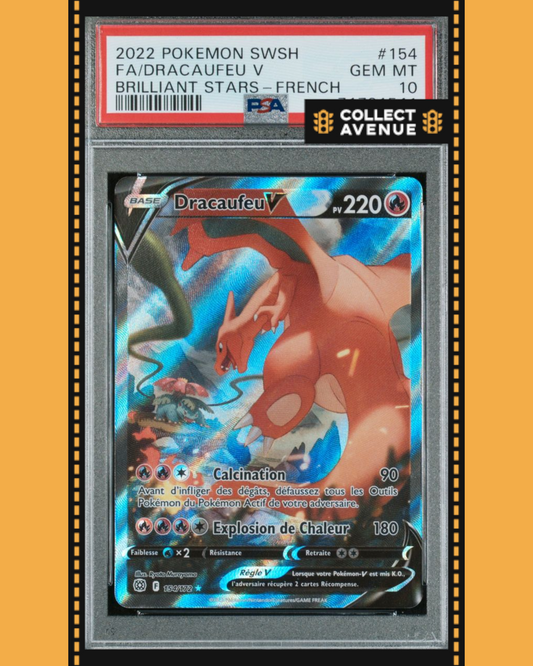 🚦2022 POKEMON DRACAUFEU V ALTERNATIVE FR PSA10 STARS ETINCELLANTES 154/172🚦