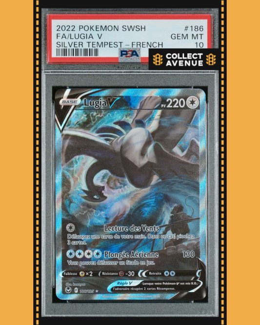 🚦2022 POKEMON LUGIA V ALTERNATIVE FR PSA10 TEMPETE ARGENTEE 186/195🚦