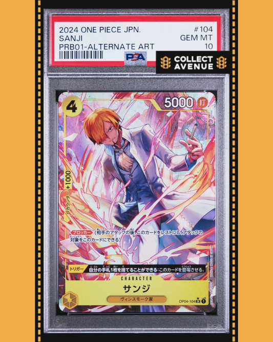 ☠️🚦SANJI OP04-104 PRB01 ALT ART JPN ONE PIECE PSA 10🚦☠️