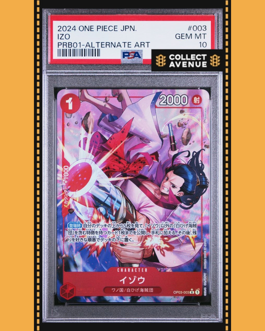 ☠️🚦IZO OP03-003 PRB01 ALT ART JPN ONE PIECE PSA 10🚦☠️