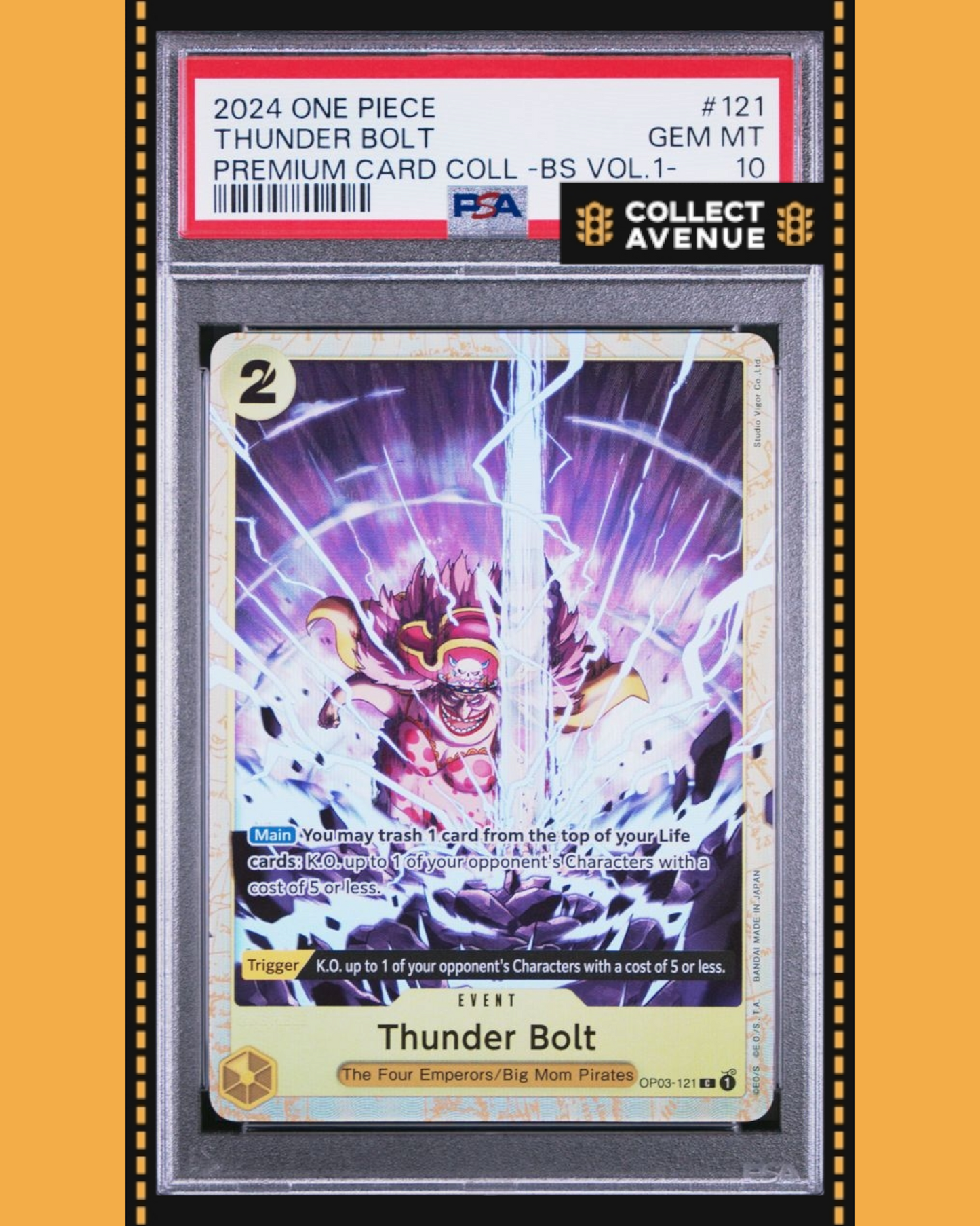 ☠️🚦THUNDER BOLT OP03-121 PREMIUM CARD COLLECTION BEST SET VOL 1 EN ONE PIECE PSA 10🚦☠️