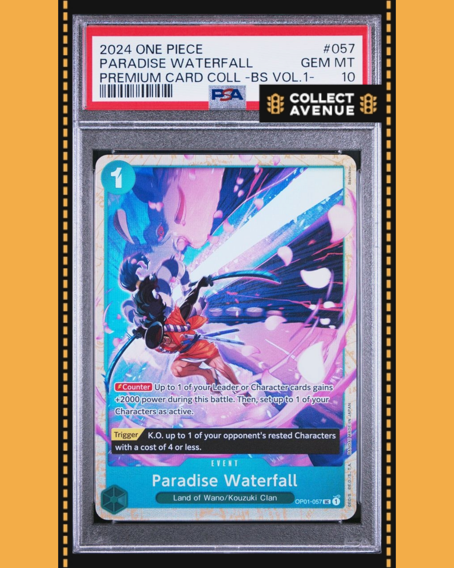 ☠️🚦PARADISE WATERFALL OP01-057 PREMIUM CARD COLL BEST SET VOL 1 EN ONE PIECE PSA 10🚦☠️