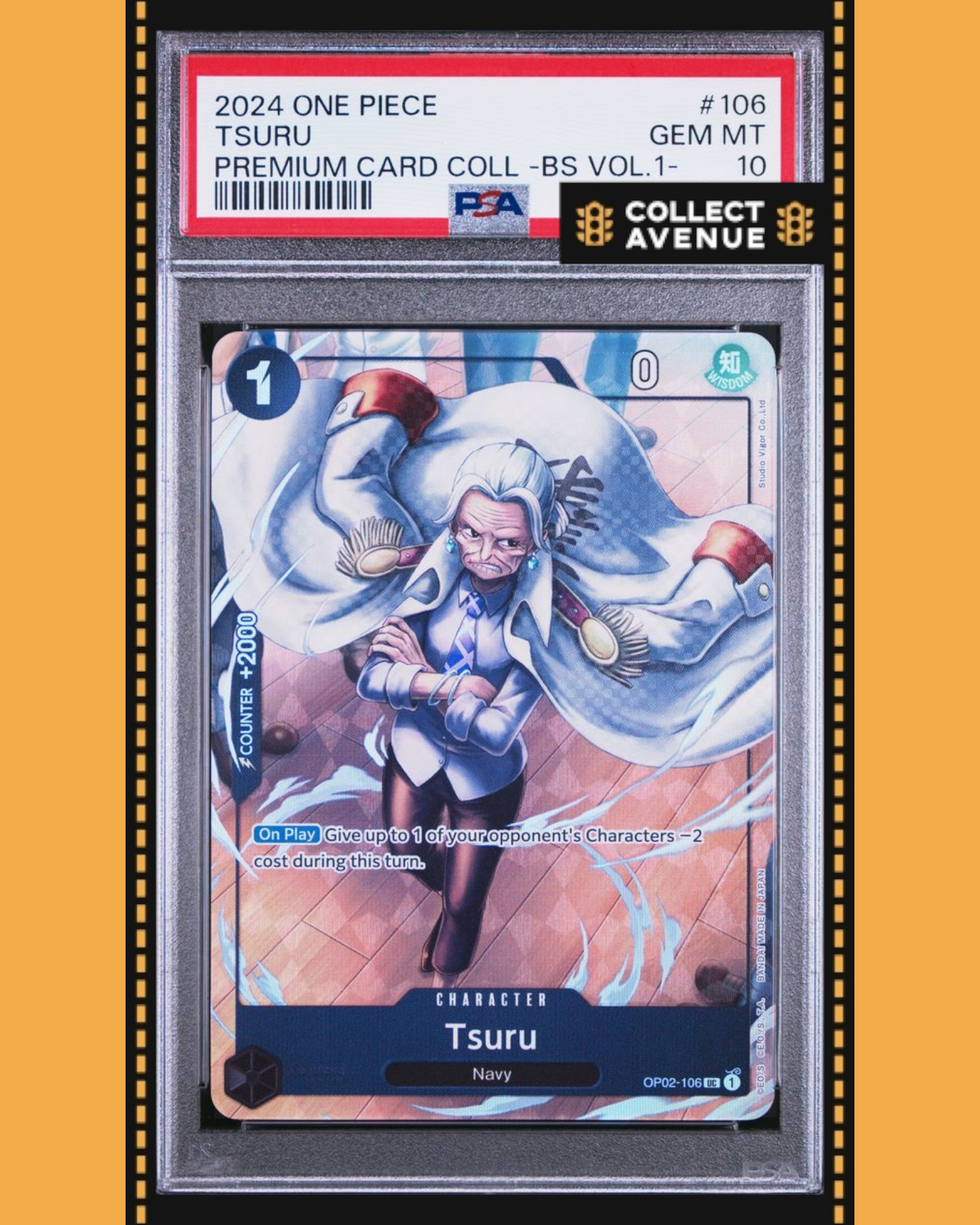 ☠️🚦TSURU OP02-106 PREMIUM CARD COLL BEST SET VOL 1 EN ONE PIECE PSA 10🚦☠️