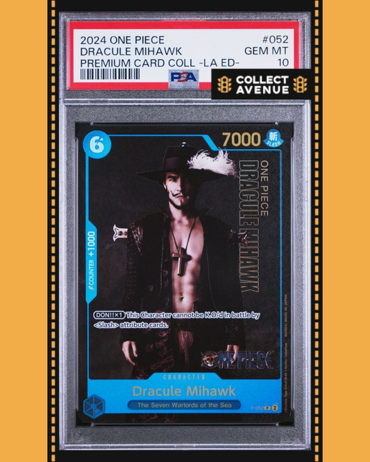 ☠️🚦ONE PIECE PSA 10 DRACULE MIHAWK PRE CARD COLL LIVE ACTION ED P-052 EN🚦☠️