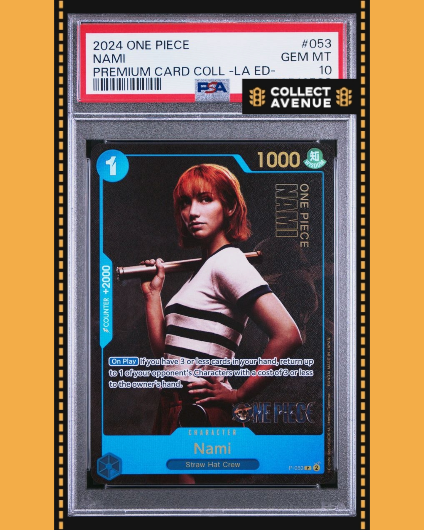 ☠️🚦ONE PIECE PSA 10 NAMI PRE CARD COLL LIVE ACTION ED P-048 EN🚦☠️