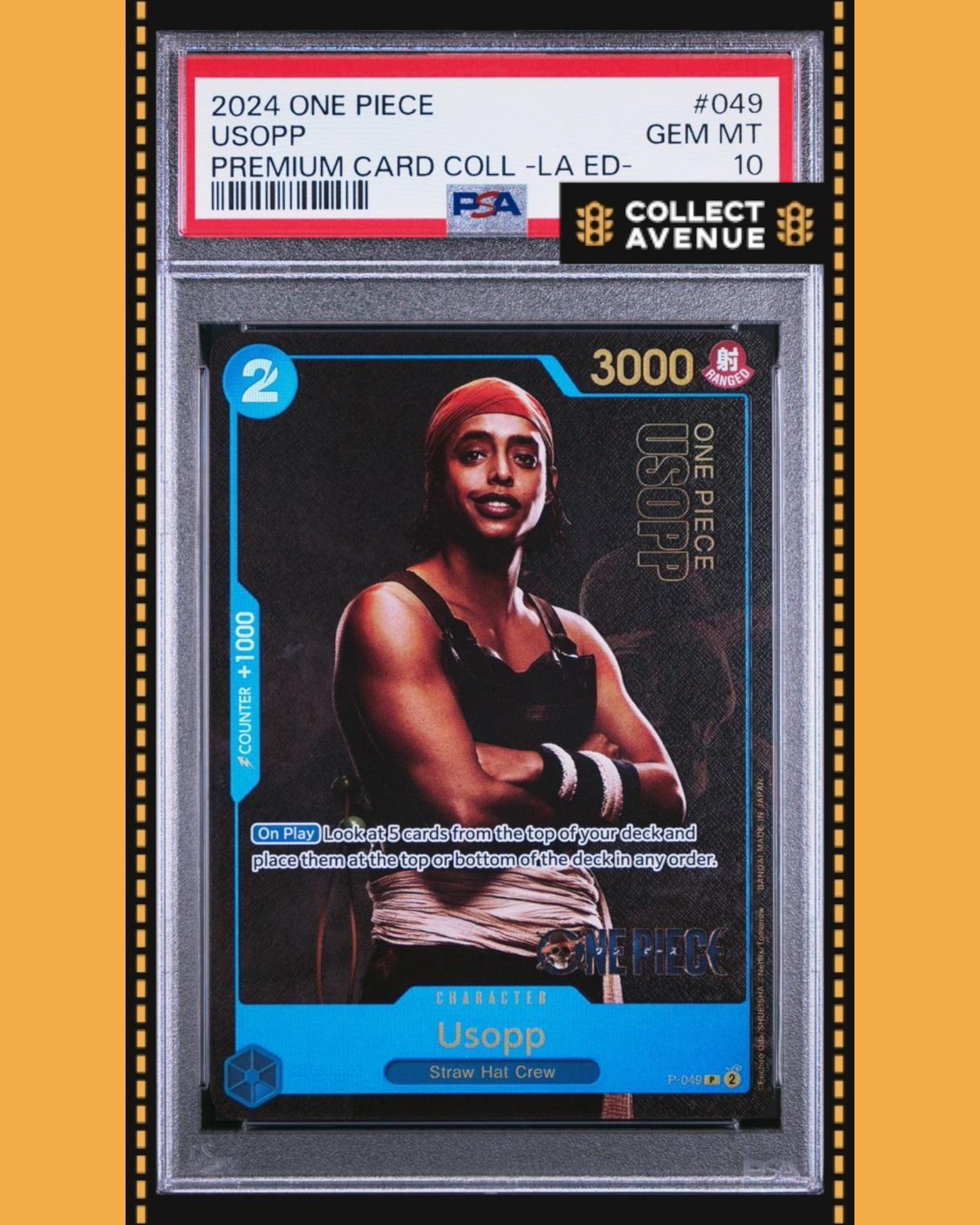 ☠️🚦ONE PIECE PSA 10 USOPP PRE CARD COLL LIVE ACTION ED P-049 EN🚦☠️