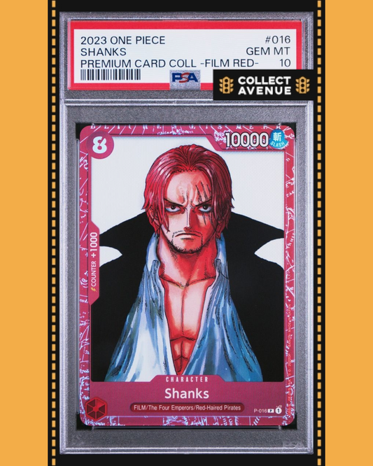 ☠️🚦ONE PIECE PSA 10 SHANKS PRE CARD COLL-FILM RED P-016 EN🚦☠️