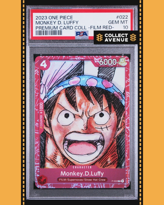 ☠️🚦ONE PIECE PSA 10 MONKEY D.LUFFY PRE CARD COLL-FILM RED P-022 EN🚦☠️