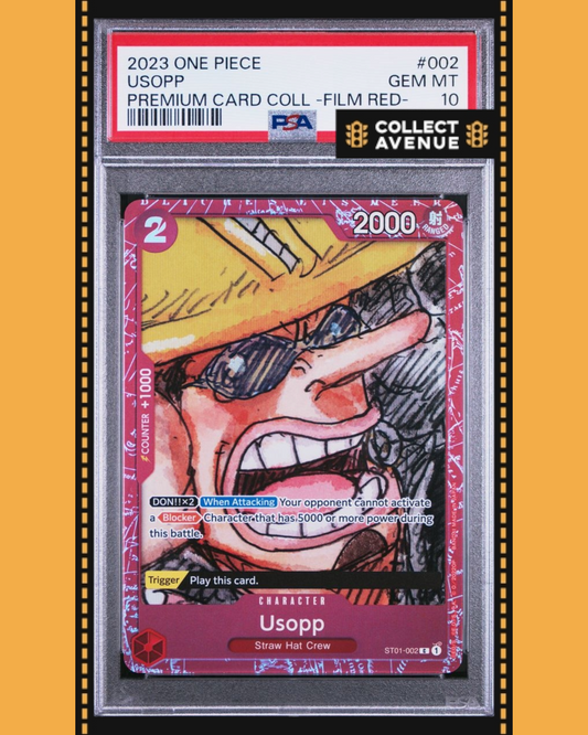 ☠️🚦ONE PIECE PSA 10 USOPP PRE CARD COLL-FILM RED ST01-002 EN🚦☠️