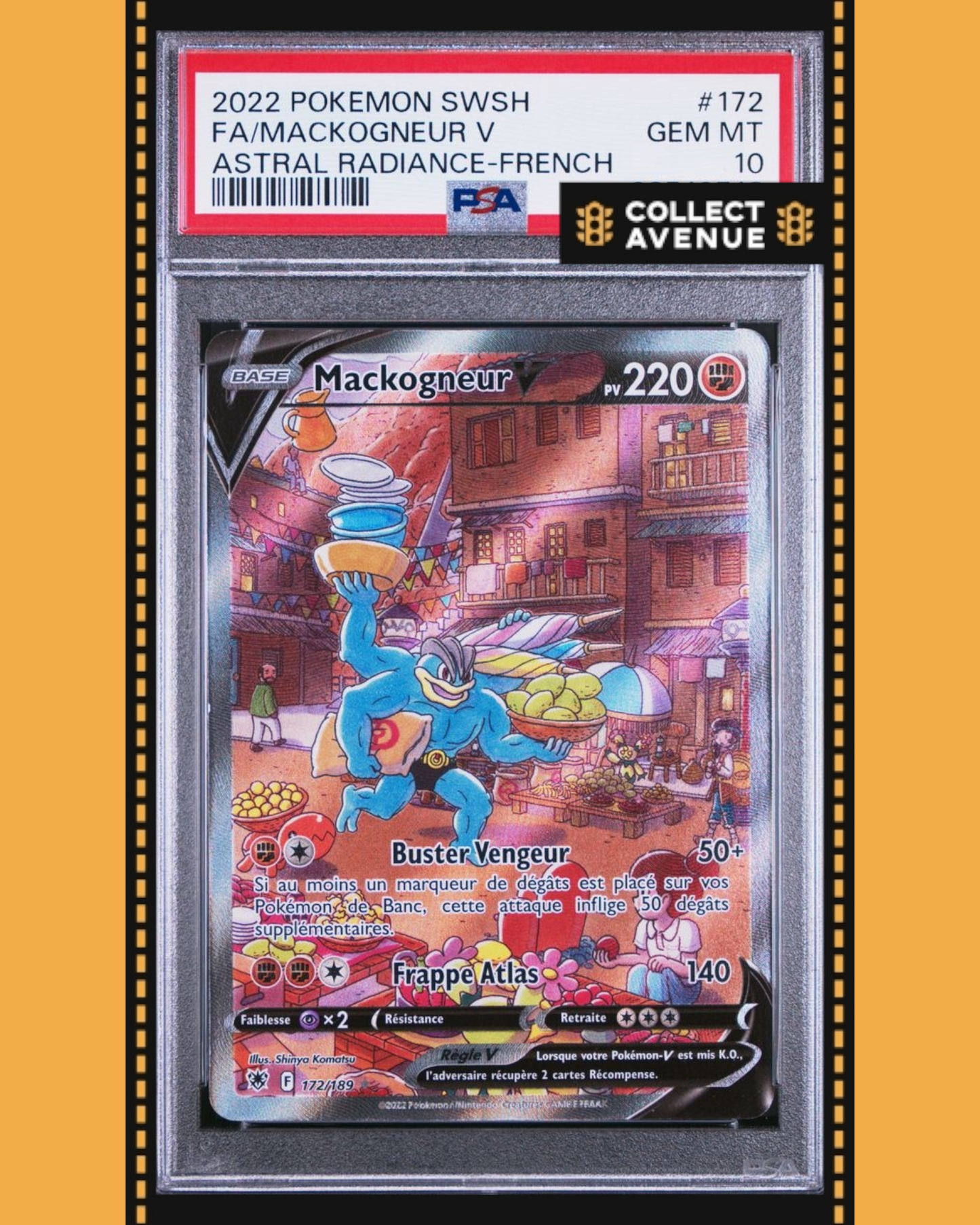 🚦2022 POKEMON PSA 10 FA/MACKOGNEUR V ALTERNATIVE 172/189 FR🚦