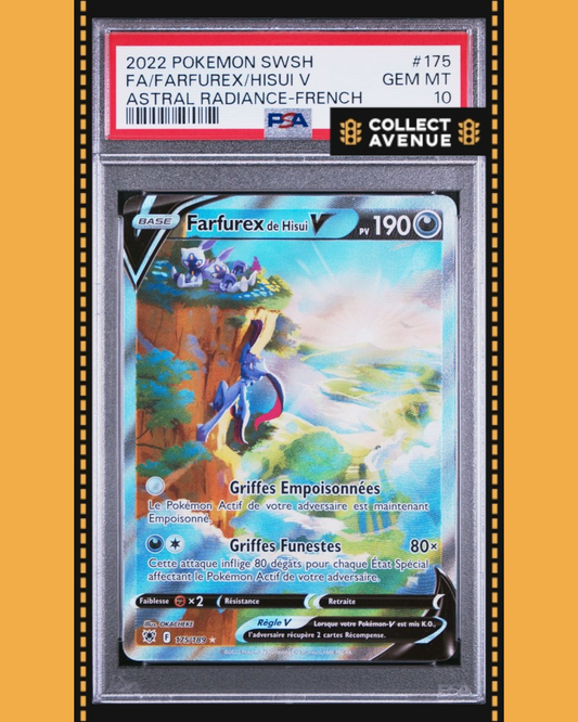 🚦2022 POKEMON PSA 10 FA/FARFUREX DE HISUI V ALTERNATIVE 175/189 FR🚦