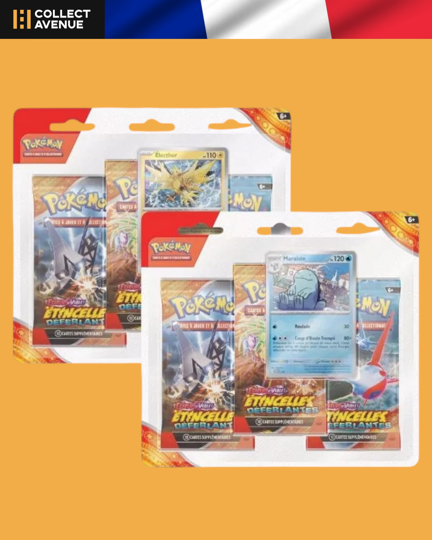 🚦Pokémon - Tripack 3 boosters - EV08 Étincelles Déferlantes🚦 illustration aléatoire