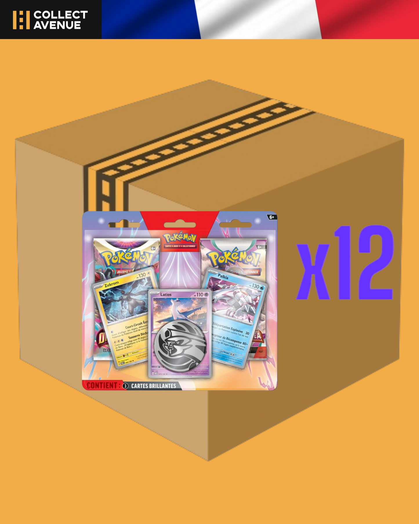 🚦Case de x12 Double Packs 2 Boosters Scellé- Latios, Zekrom &amp; Palkia🚦 en Français