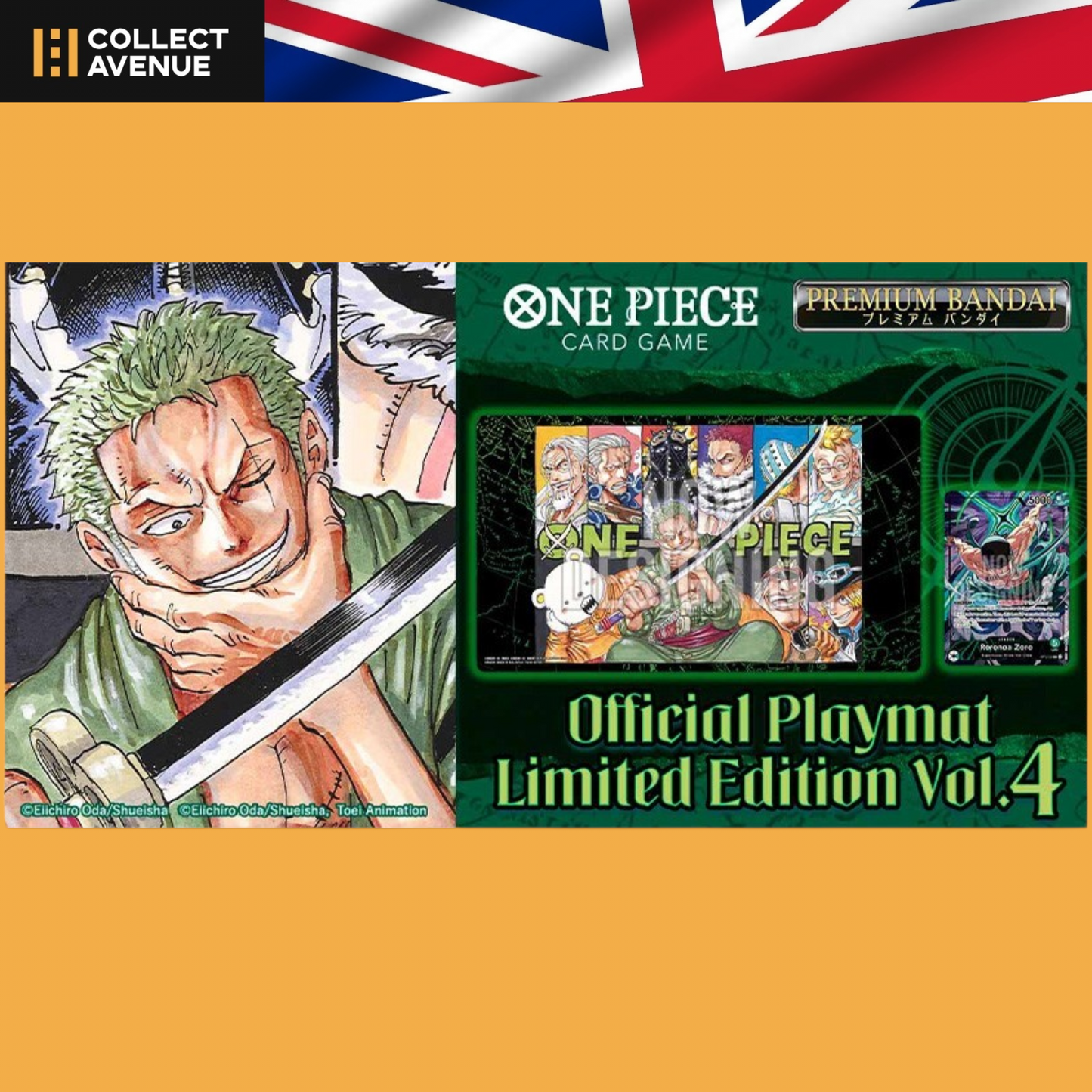 ☠️🚦One Piece Card Game Official Playmat Limited Edition Vol.4 - Roronoa Zoro🚦☠️