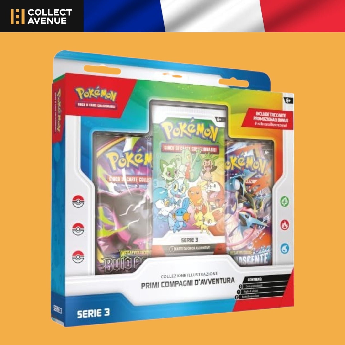 Coffret Collection Illustration Premiers Partenaires Série 3 Pokémon 30 ans, version française scellée