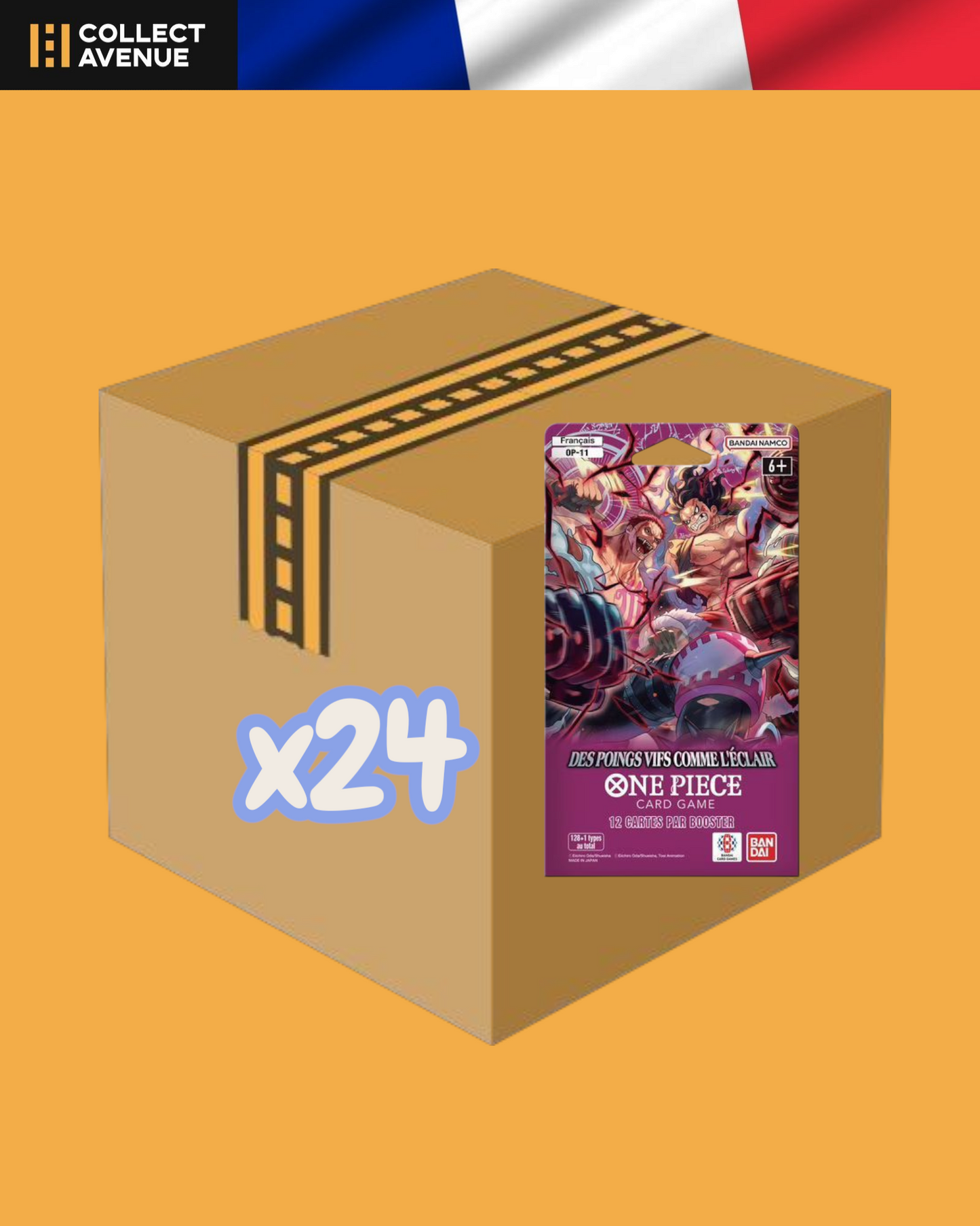 ☠️🚦One Piece - Case 24 Boosters sous blisters - OP11 Des Poings Vifs Comme l'Eclair FR🚦☠️