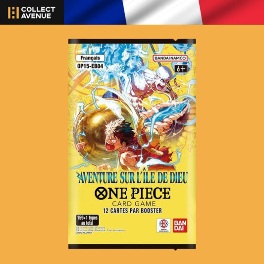 Booster à l'unité One Piece OP15 Aventure sur l'Île de Dieu, version française scellée