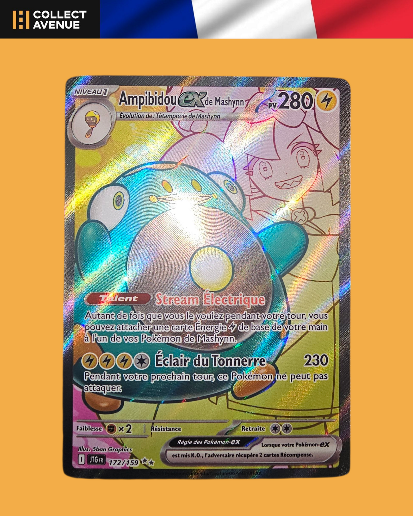 🚦Carte Pokémon Ampibidou Ex de Mashynn FA 172/159 FR🚦