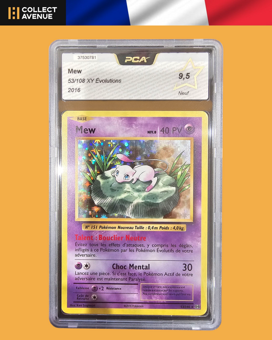 🚦PCA 9,5 Pokémon Mew Holo 53/108 XY Evolutions FR🚦