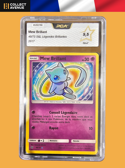 🚦PCA 9,5 Pokémon Mew Brillant 40/73 Légendes Brillantes FR🚦