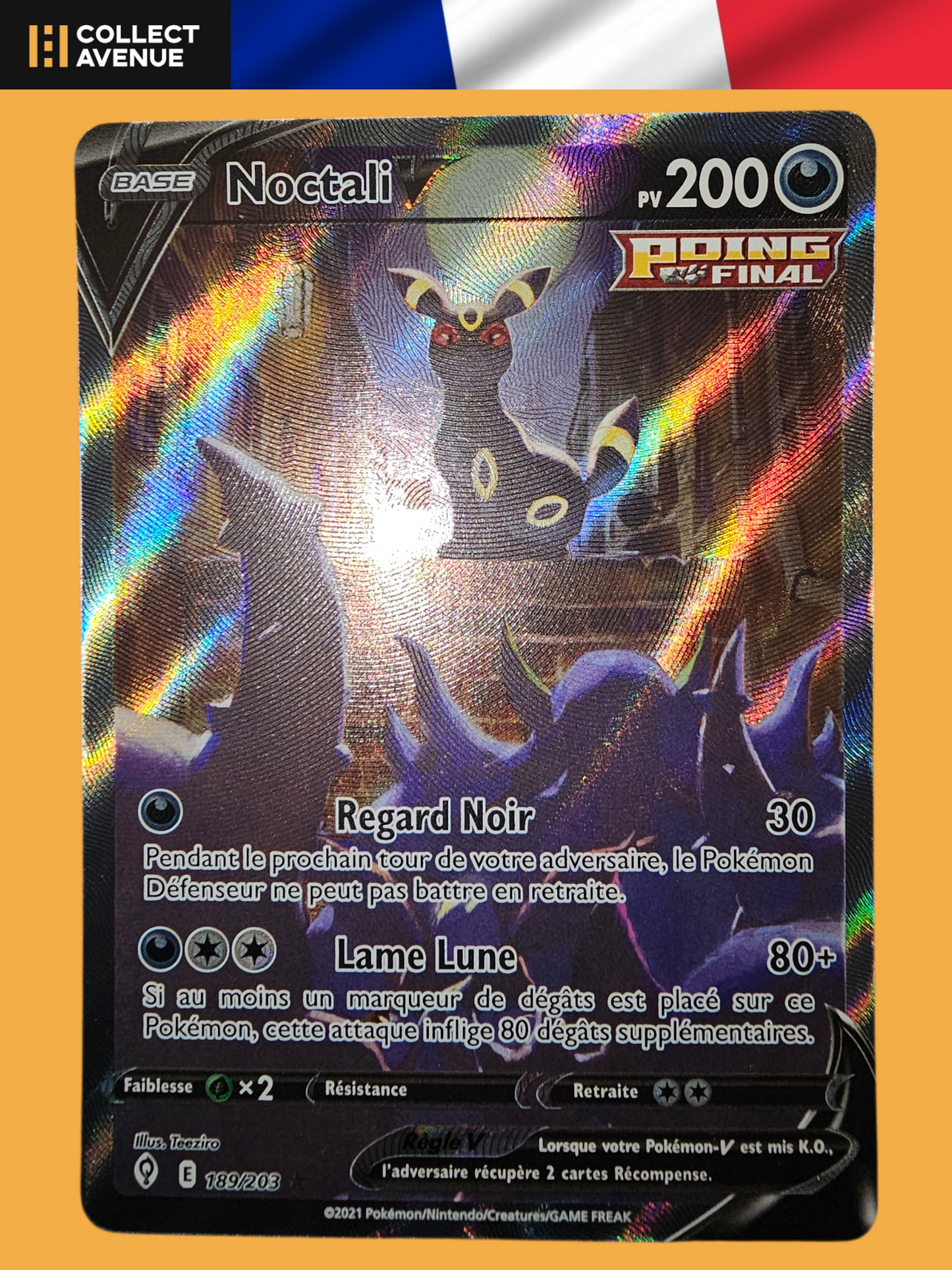 🚦Carte Pokémon Noctali V 189/203 FR🚦