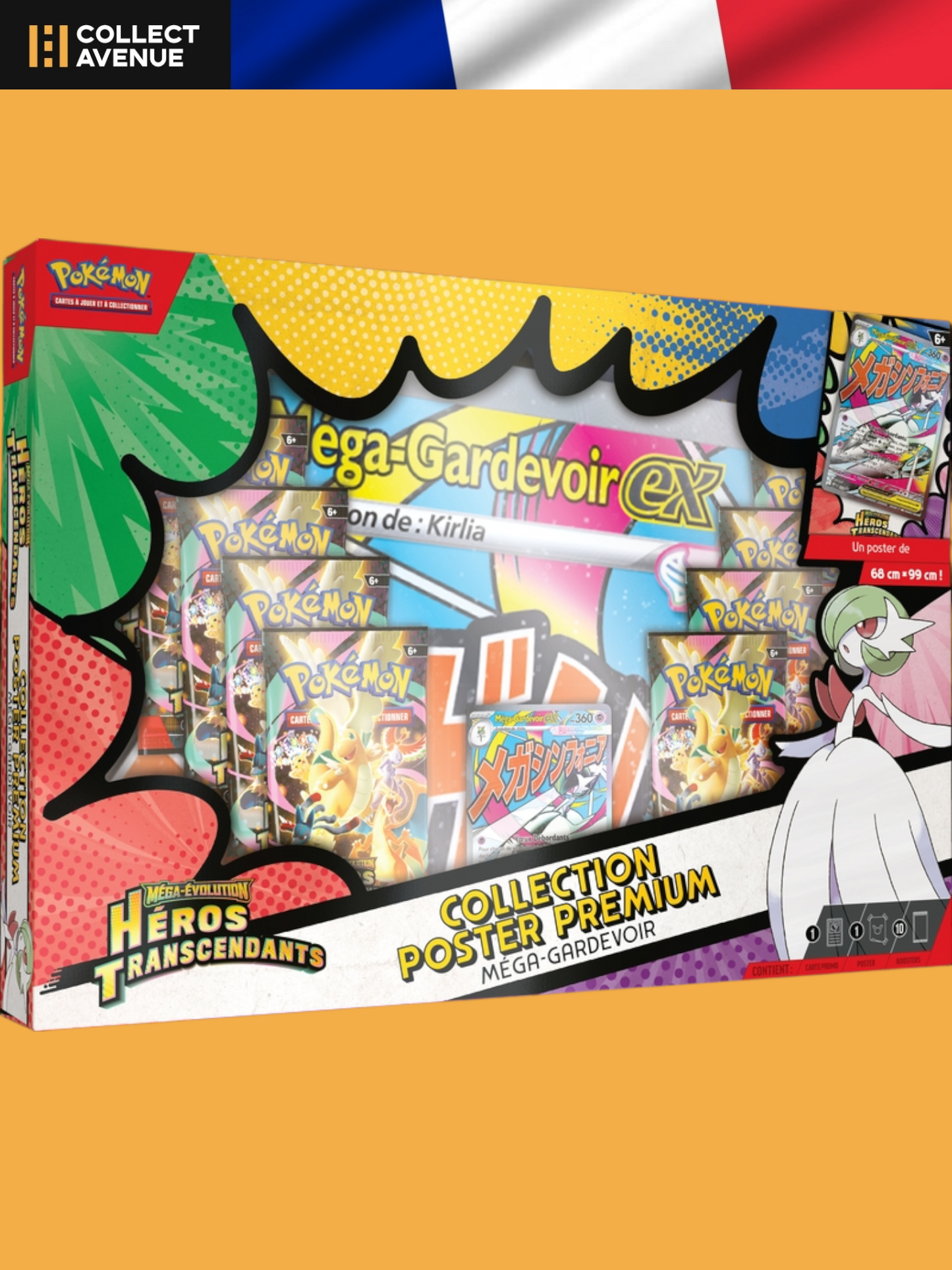 🚦Précommandes - Pokémon - Coffret Collection Poster Premium – Méga-Gardevoir 10 Boosters – Héros Transcendants – ME2.5 - FR🚦