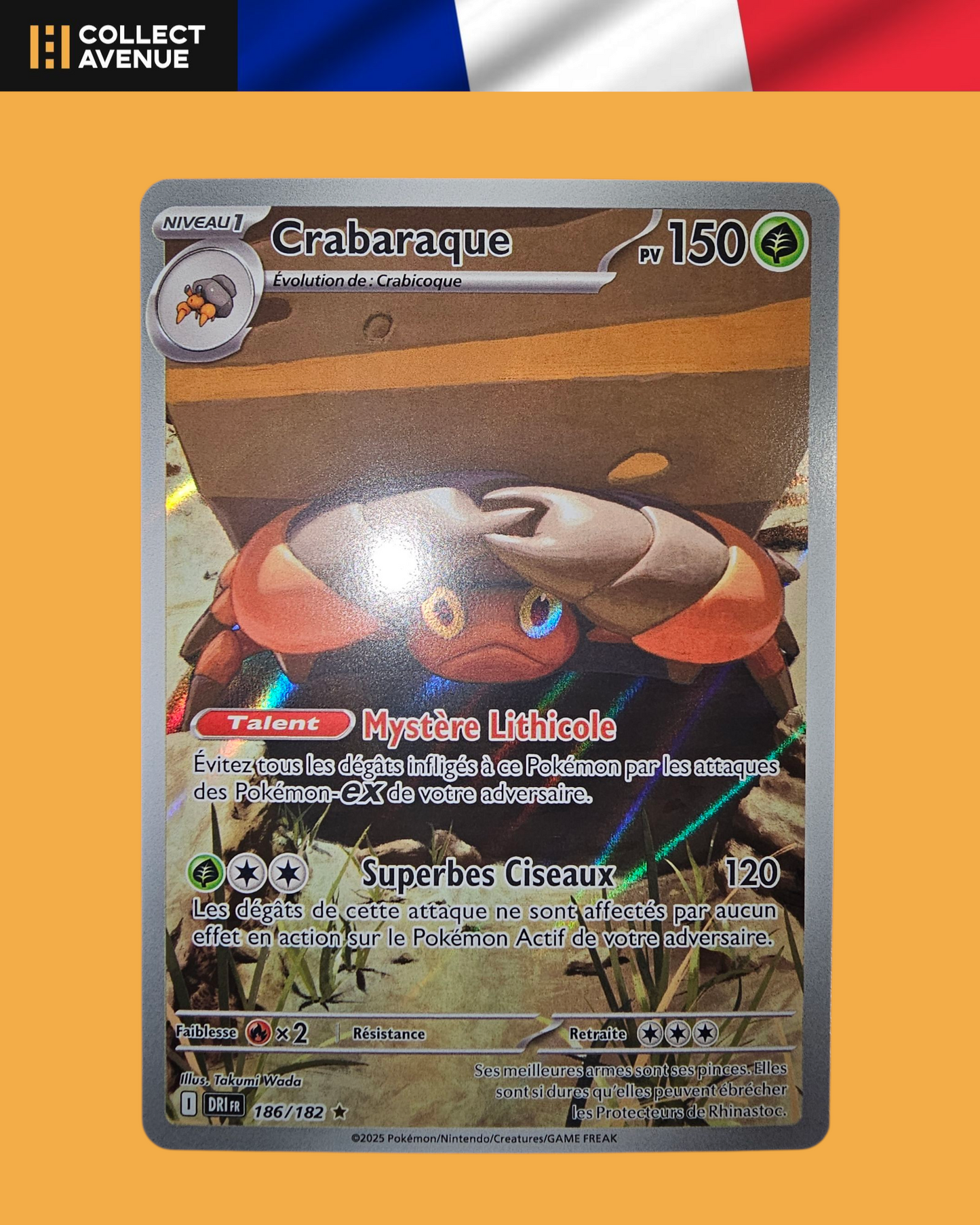 🚦Carte Pokémon Crabaraque 186/182 FR🚦