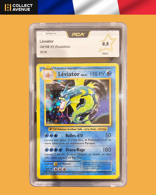 🚦PCA 9,5 Pokémon Léviator Holo 34/108 XY Evolutions FR🚦
