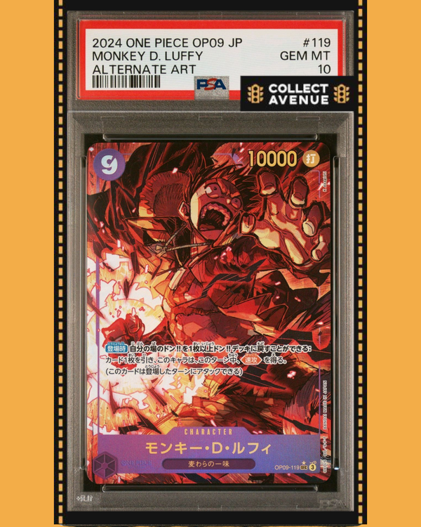 One Piece - Monkey D. Luffy OP09-119 SEC Alt Art - PSA 10 - Version Japonaise