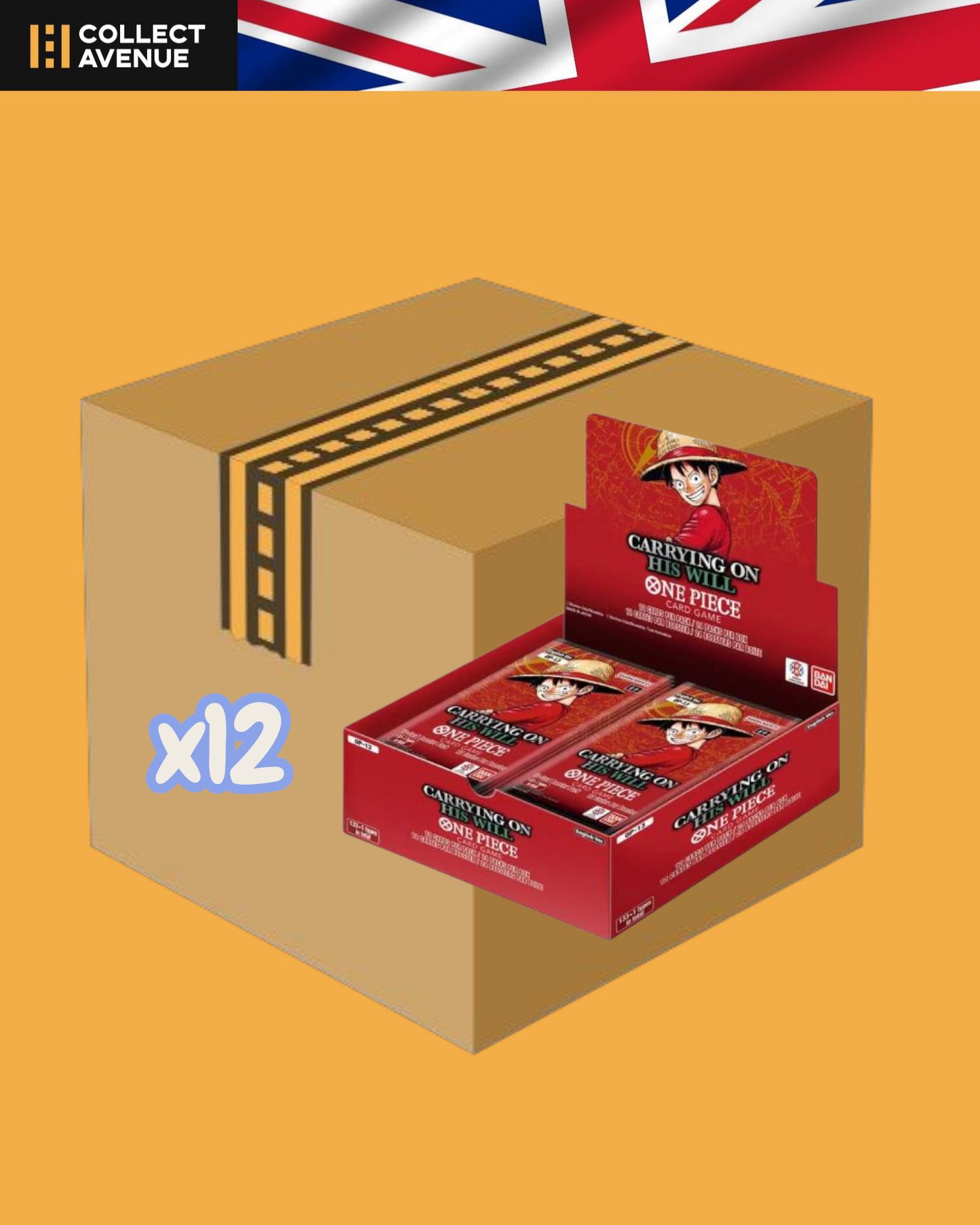 ☠️🚦One Piece - Case de 12 Displays - OP13 Carrying On His Will - Version Anglaise🚦☠️