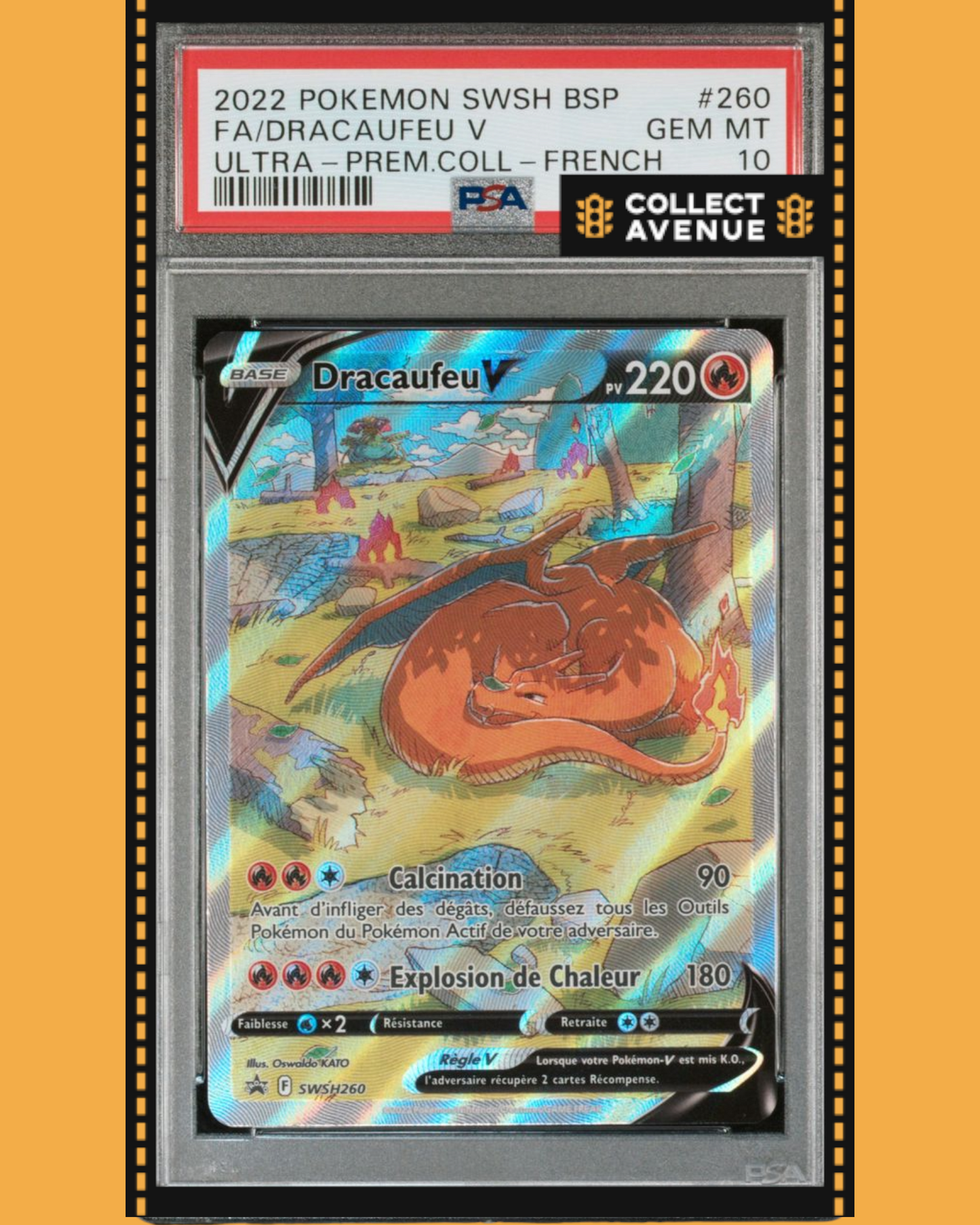 🚦2022 POKEMON TRIO SEQUENTIEL DRACAUFEU FR PSA10 PROMO ULTRA PREMIUM COLLECTION🚦