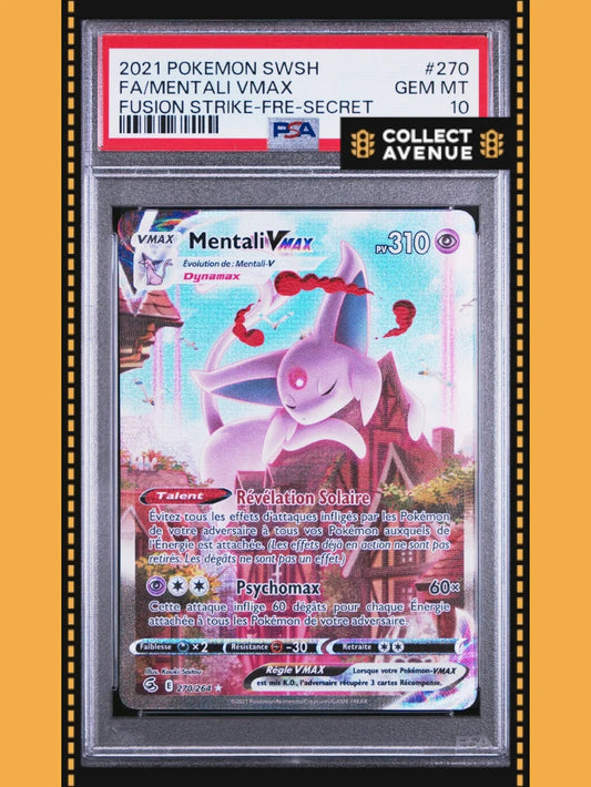 🚦PSA 10 Pokémon Mentali Vmax 270/264 Poing Fusion FR🚦